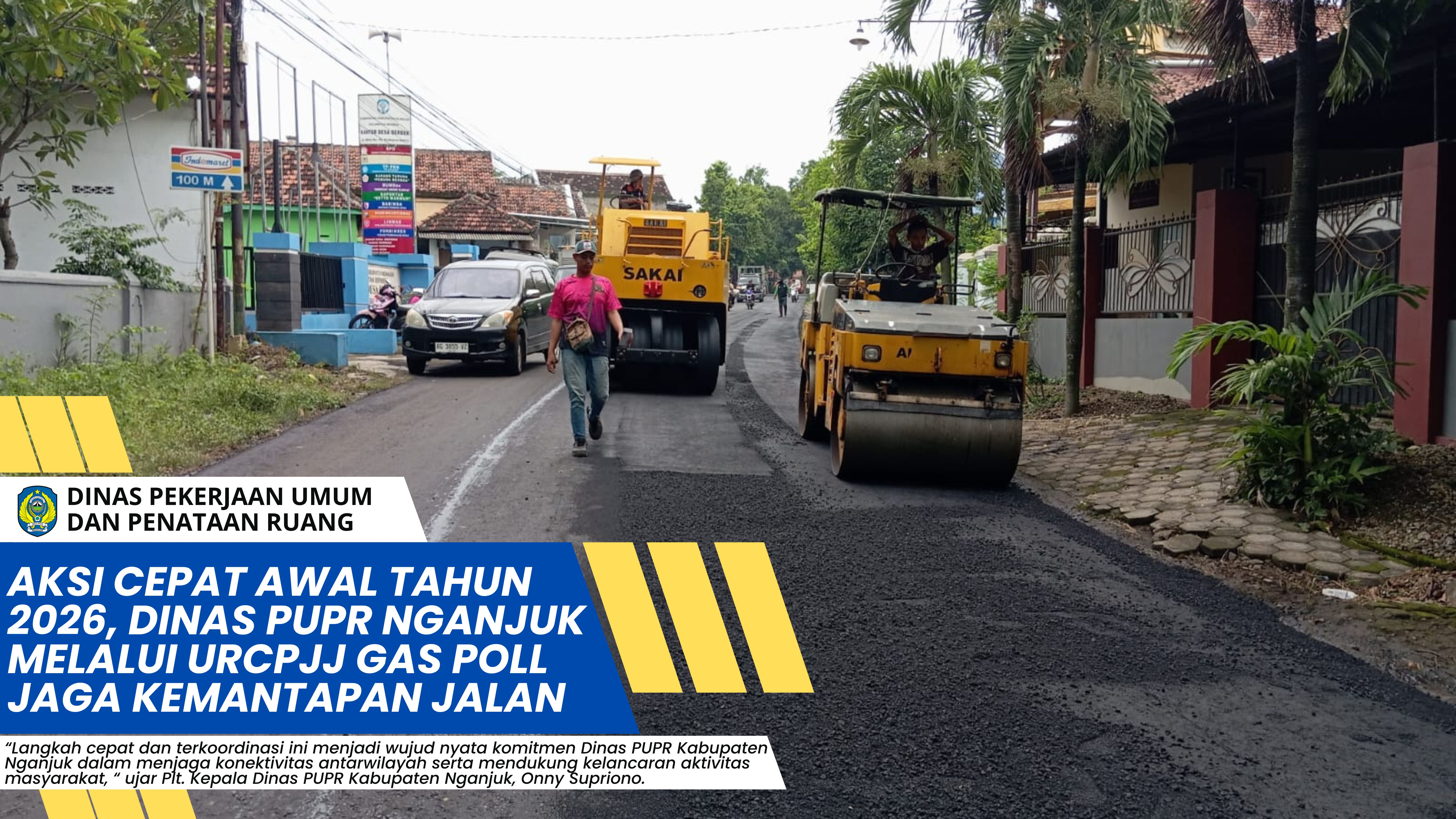 Aksi Cepat Awal Tahun 2026, Dinas PUPR Nganjuk Melalui URCPJJ Gas Poll Jaga Kemantapan Jalan